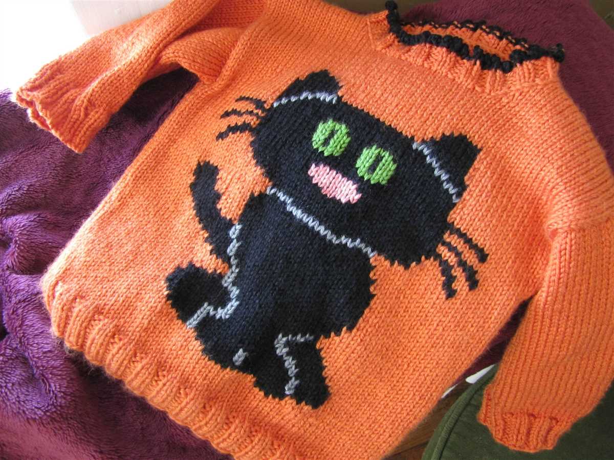 Cat knitting pattern sweater