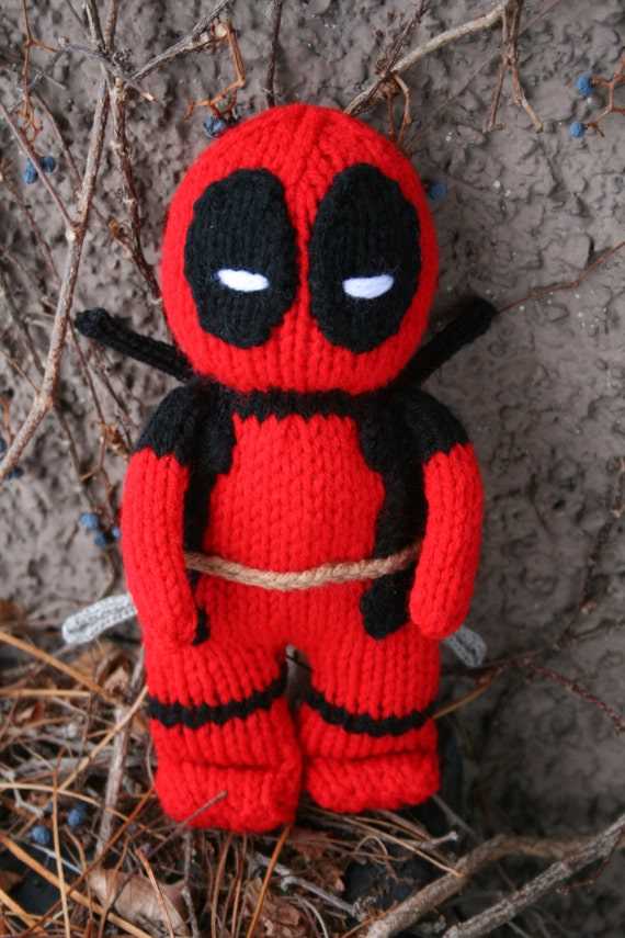 Deadpool knit hat pattern