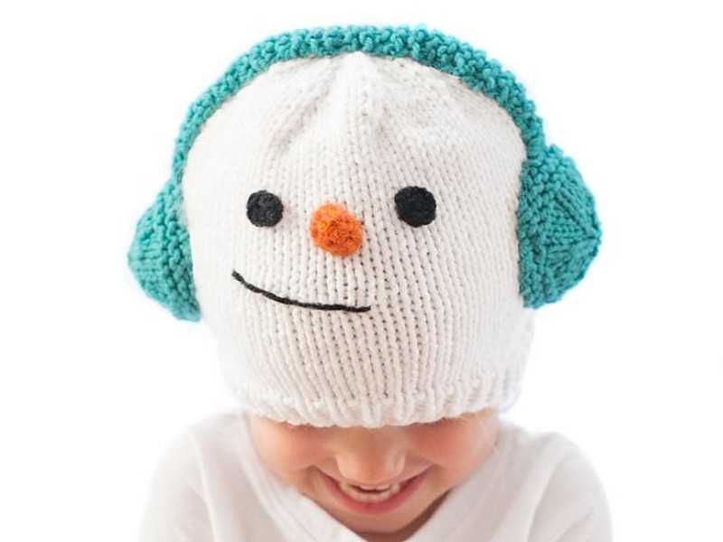 Free snowman hat knitting pattern