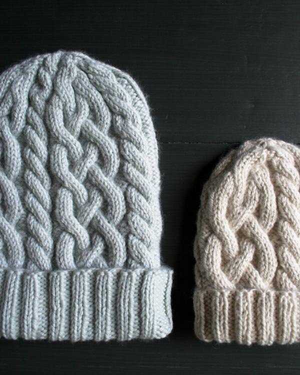 Easy cable knit hat pattern