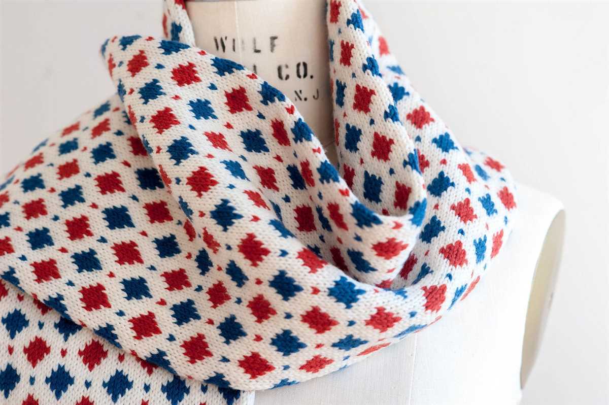 Checkered scarf knitting pattern