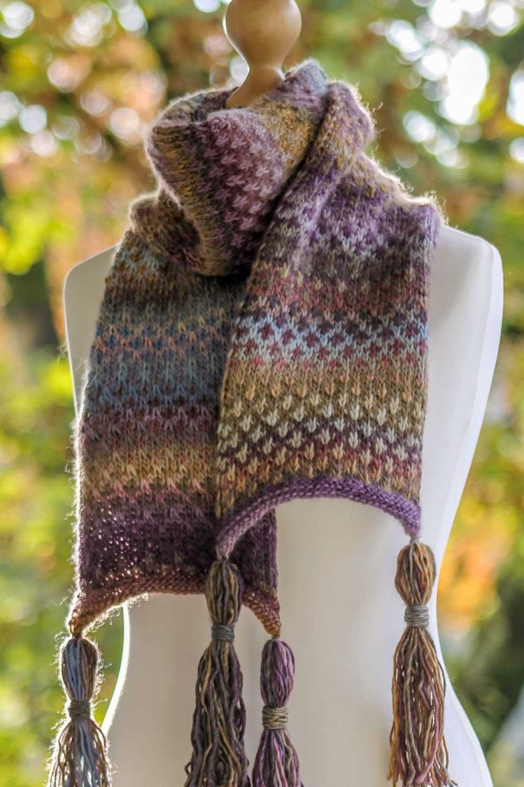 Checkered scarf knitting pattern