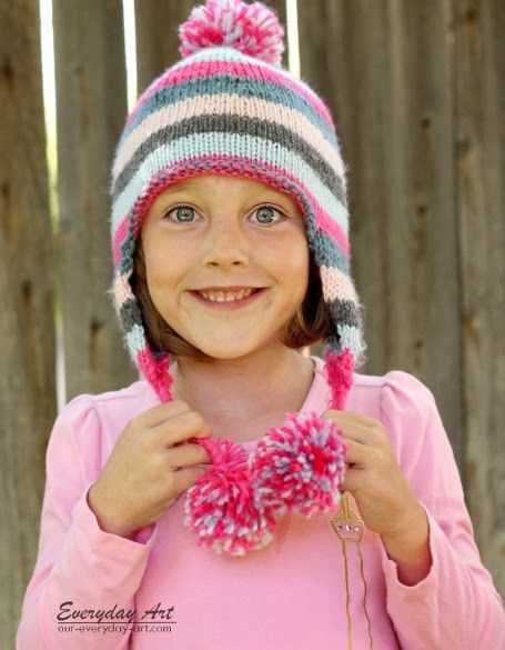 Children's earflap hat knitting pattern