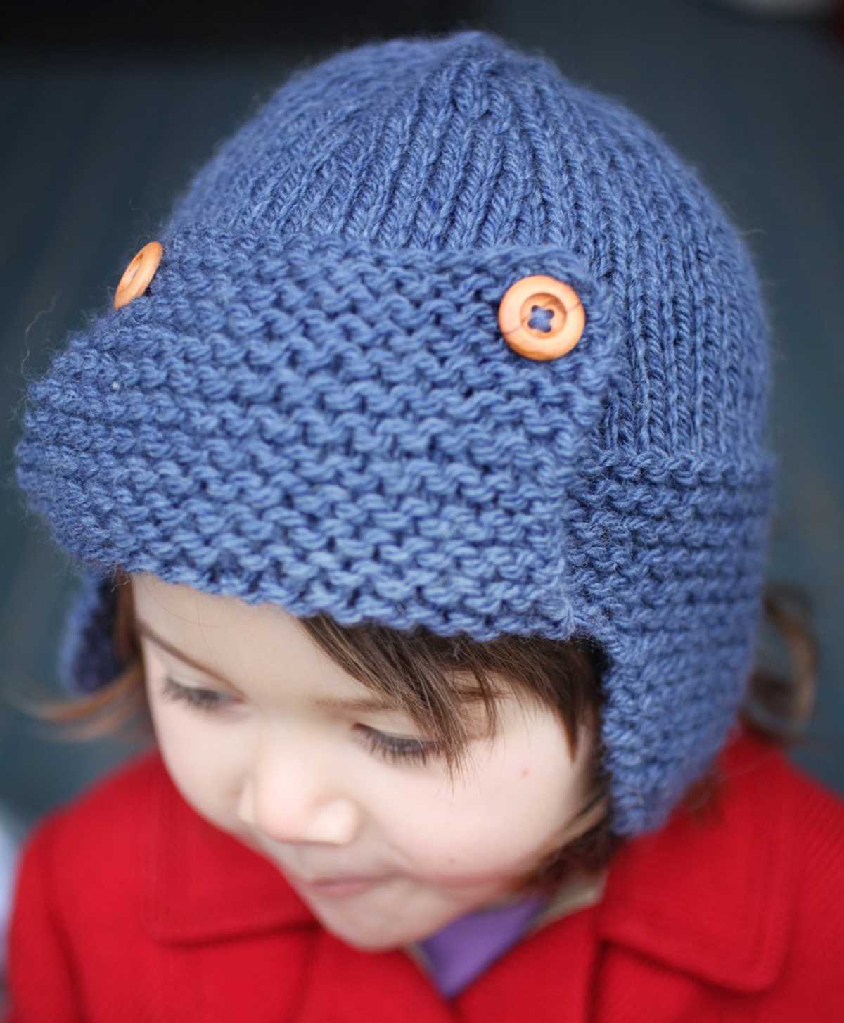 Children's earflap hat knitting pattern