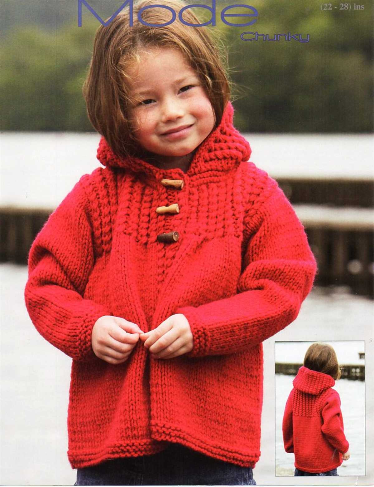 Childs hooded jacket knitting pattern