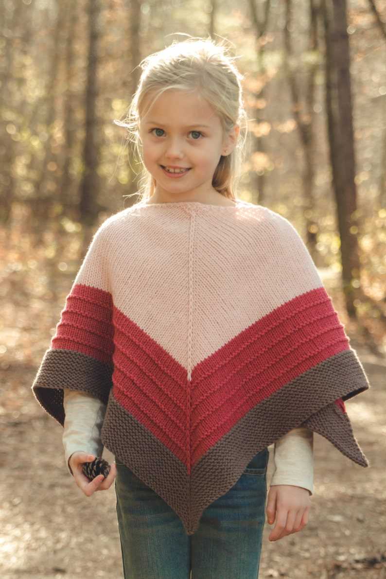 Childs knitted poncho pattern