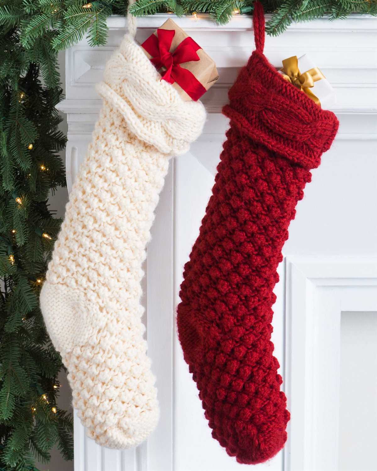 Chunky cable knit christmas stocking pattern