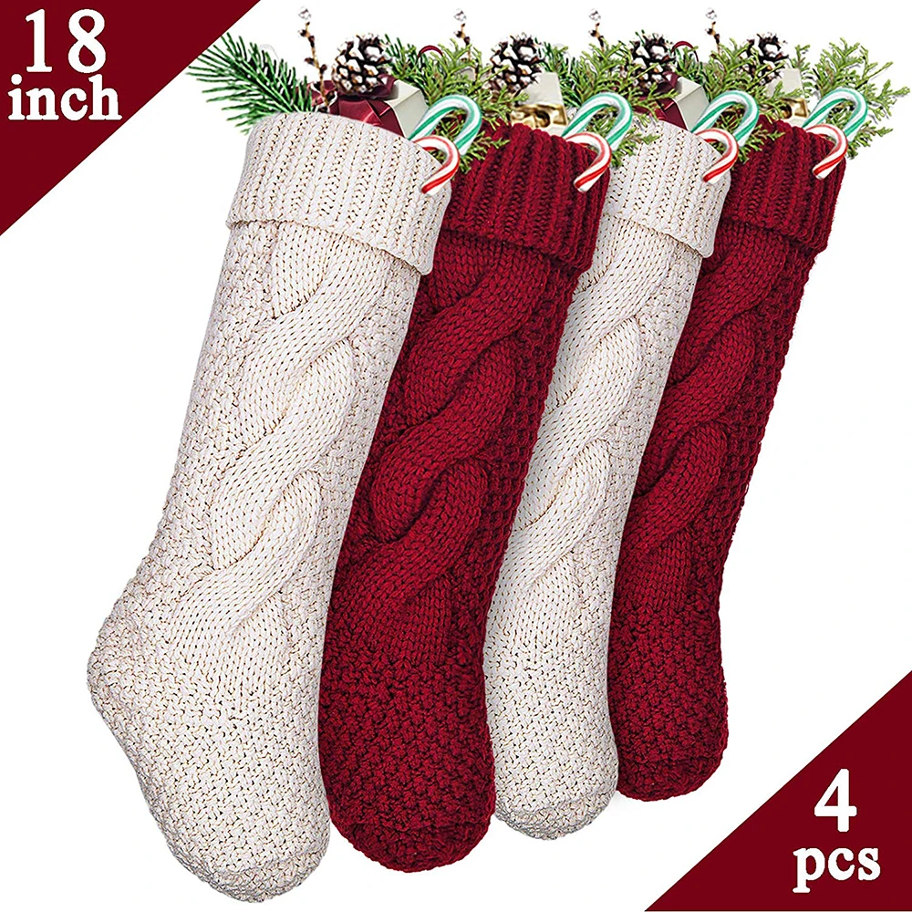 Chunky cable knit christmas stocking pattern