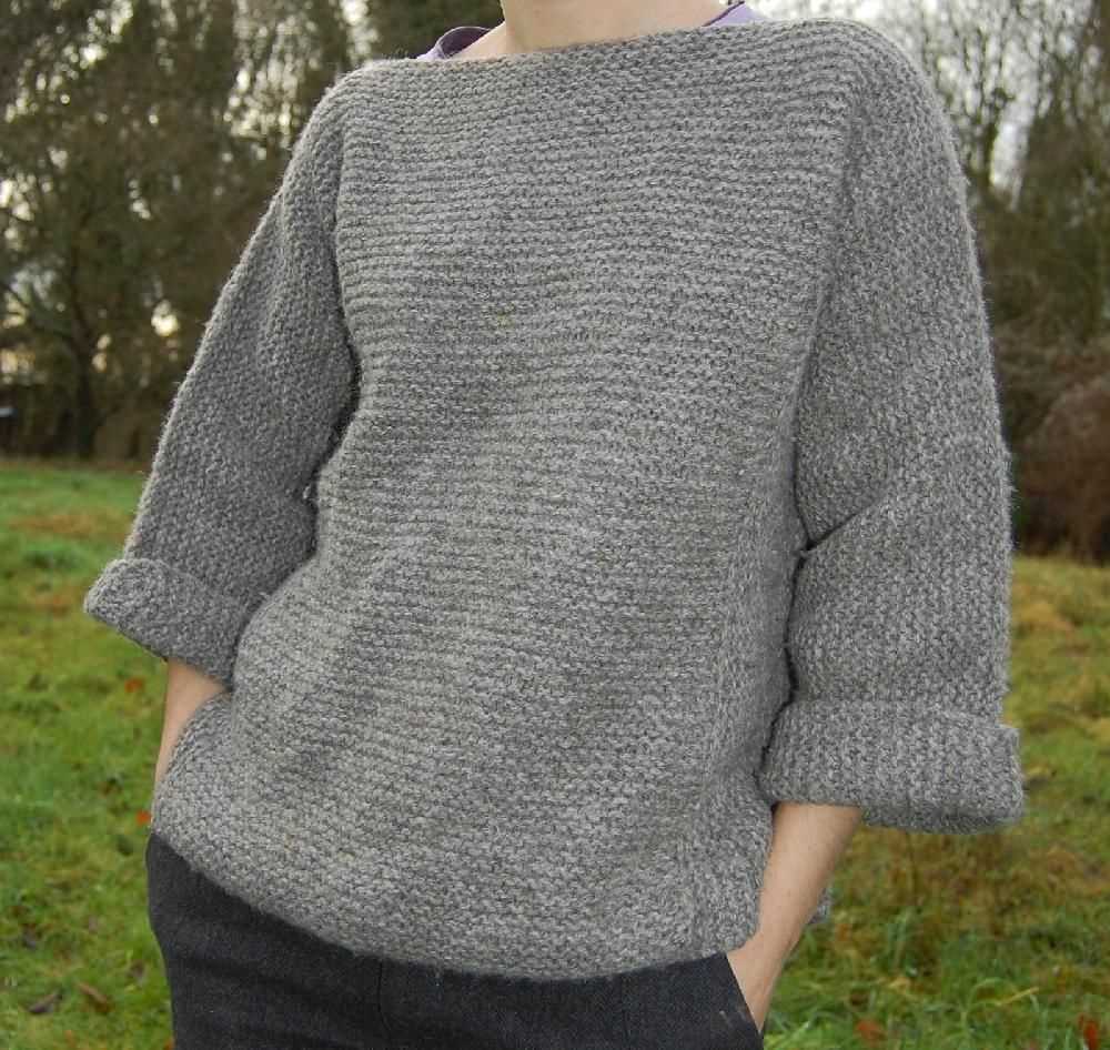 Chunky v neck sweater knitting pattern