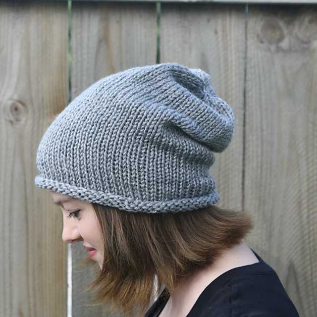 Knitting slouchy hat pattern for beginners