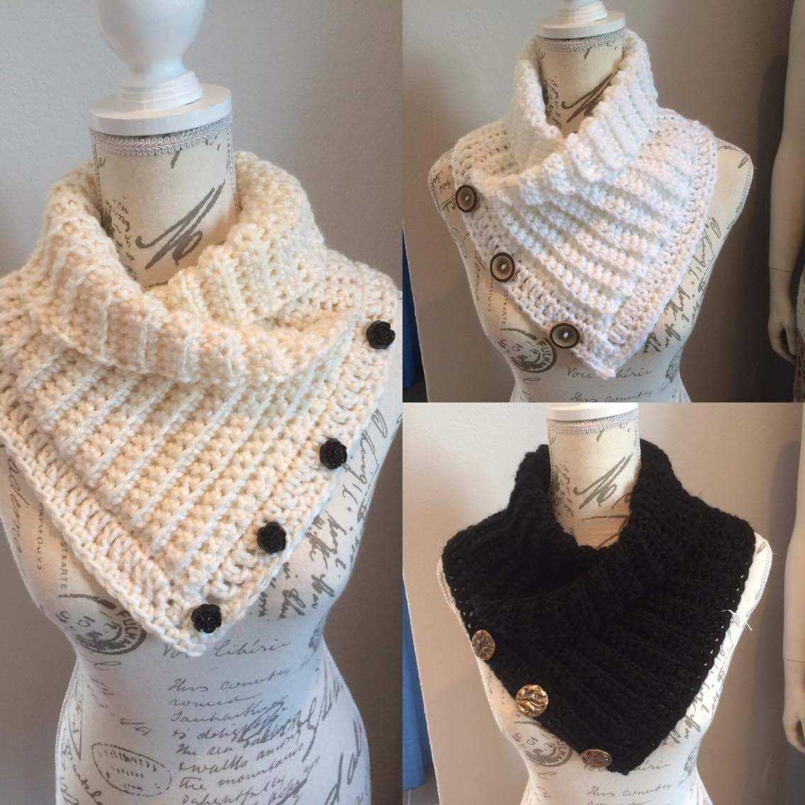 Collar scarf knitting pattern