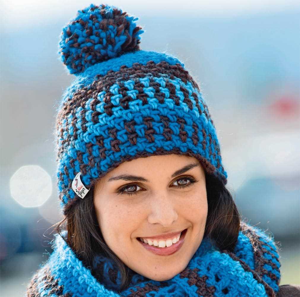 Color block knit hat pattern