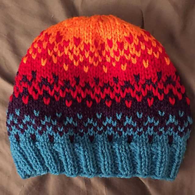 Color block knit hat pattern