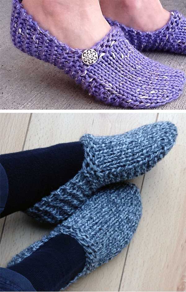 Knitted slippers free patterns easy