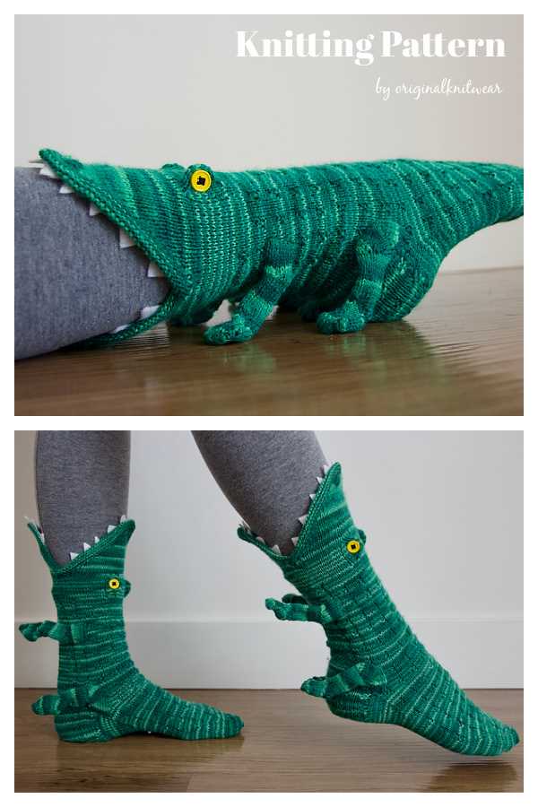 Knitting pattern crocodile socks