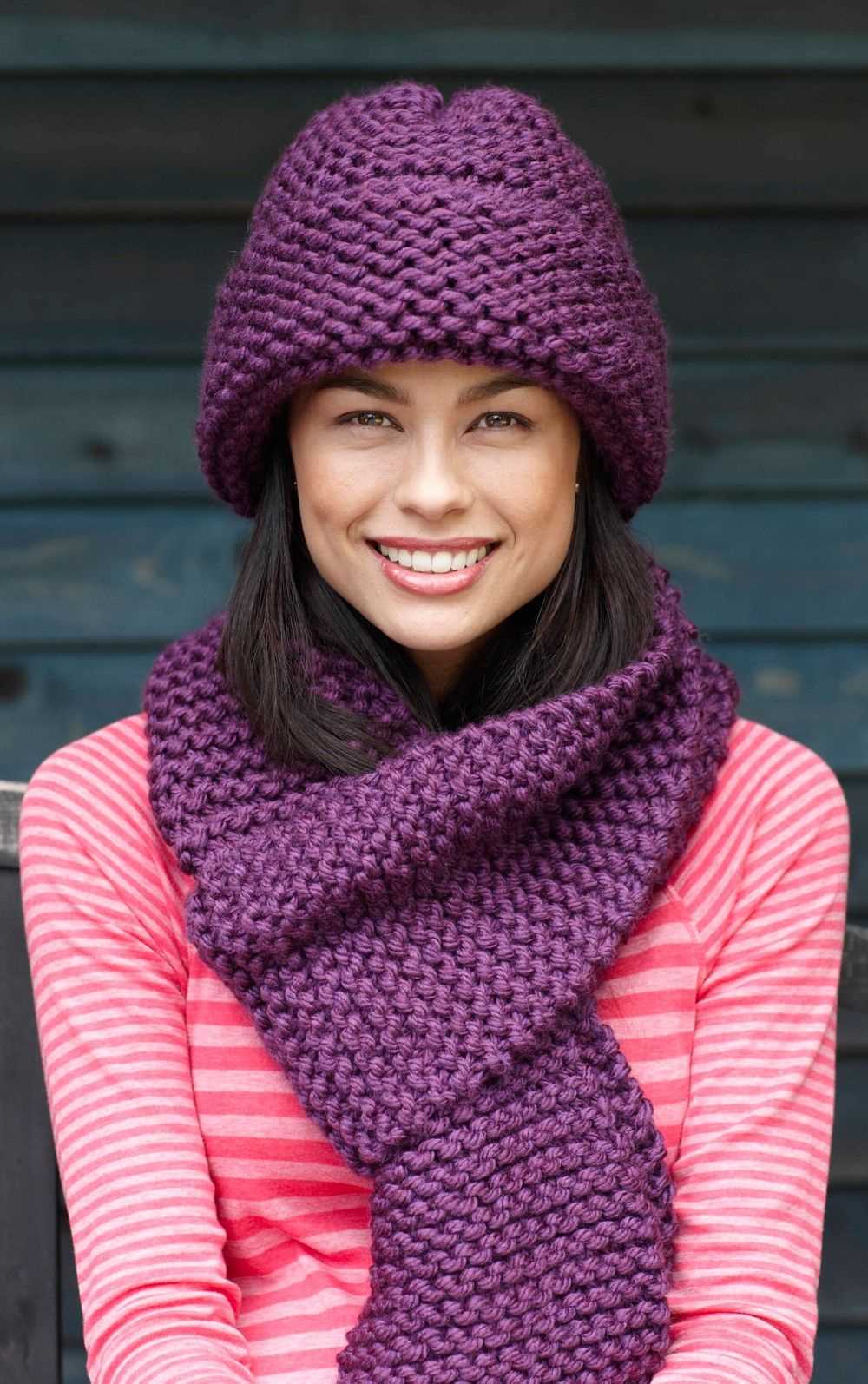 Knitted hat and scarf patterns