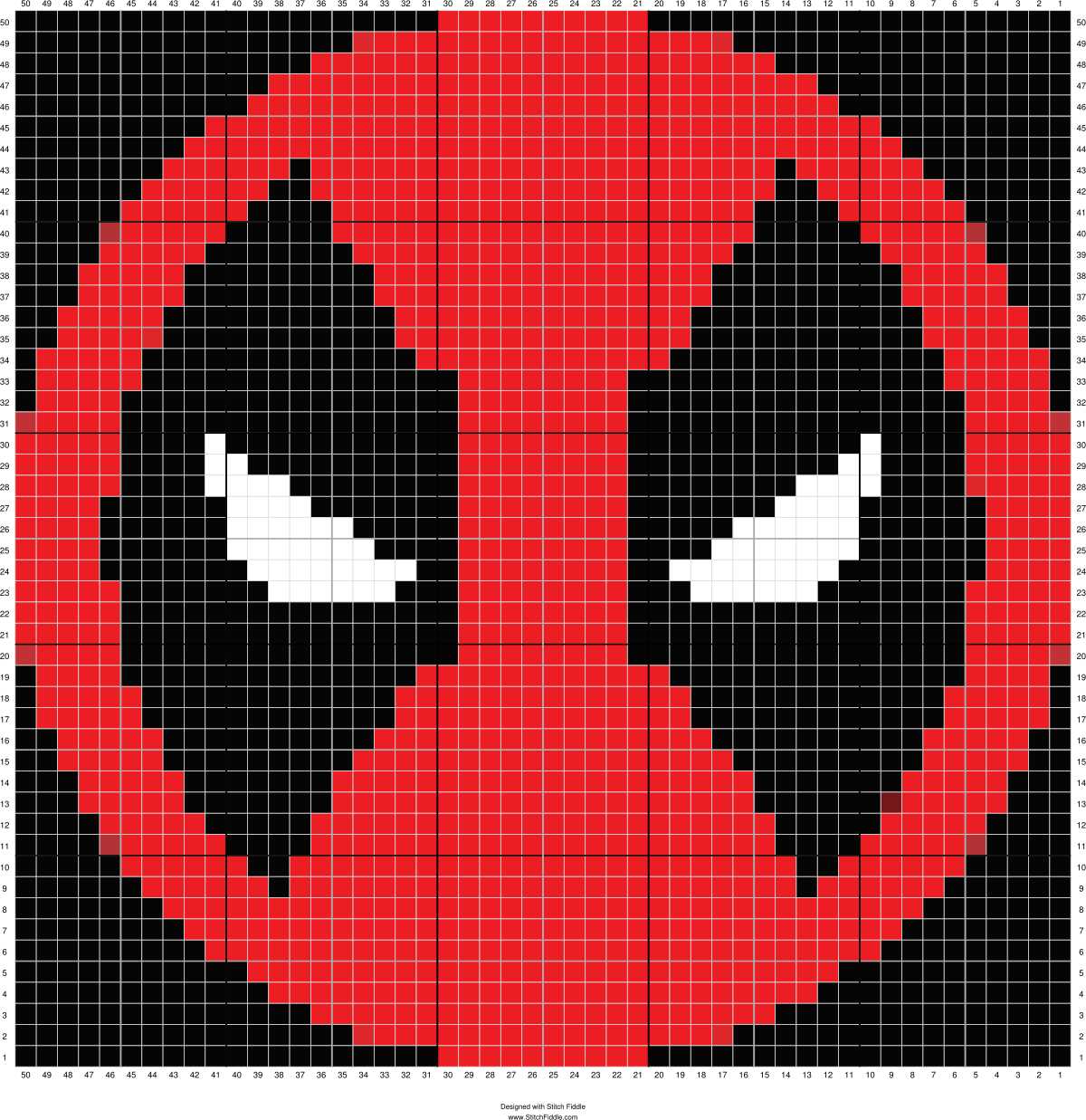 Deadpool knit hat pattern