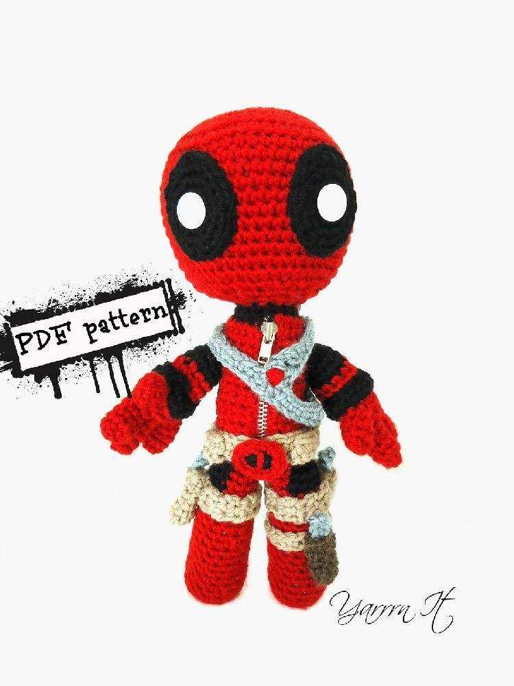 Deadpool knit hat pattern