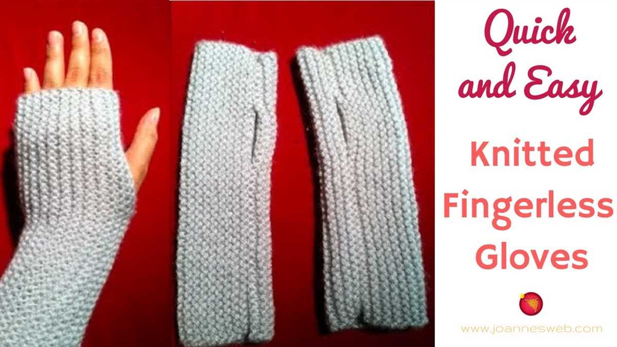 Fingerless glove knit pattern