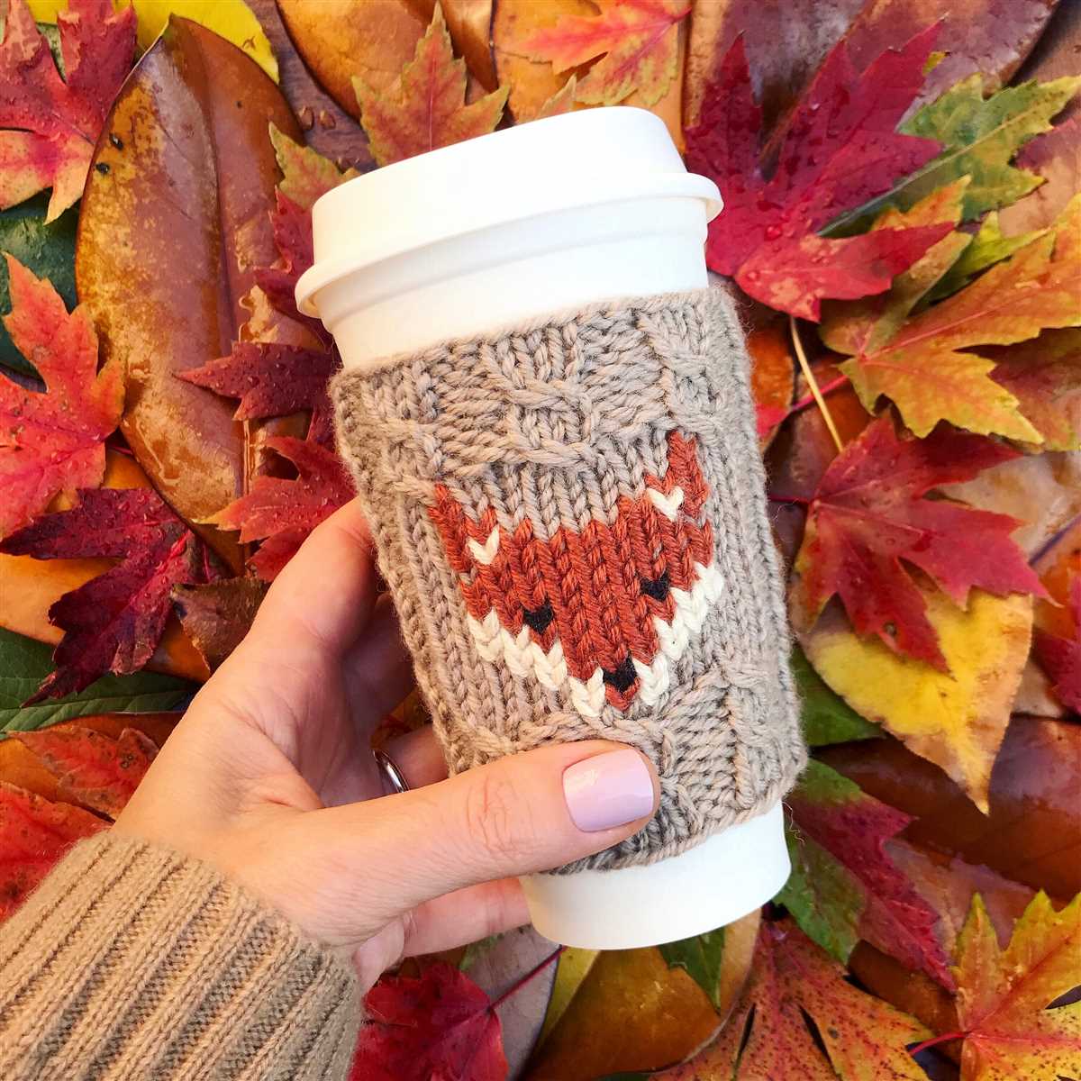 Knit cup cozy pattern