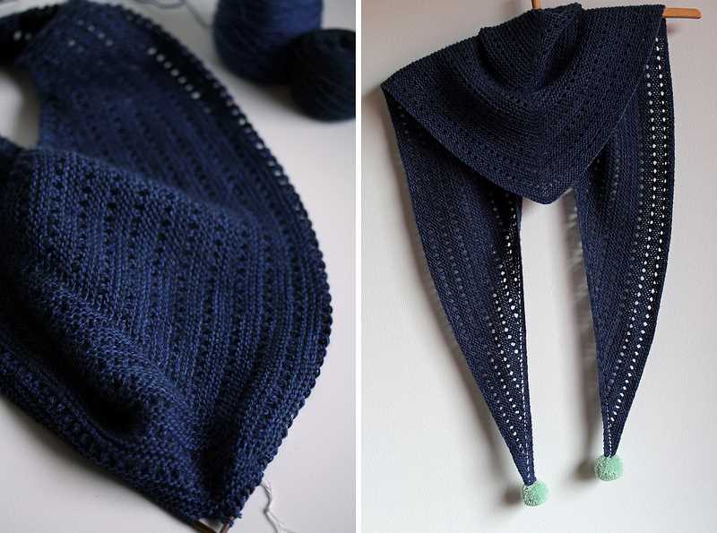 Sideways triangle scarf knitting pattern