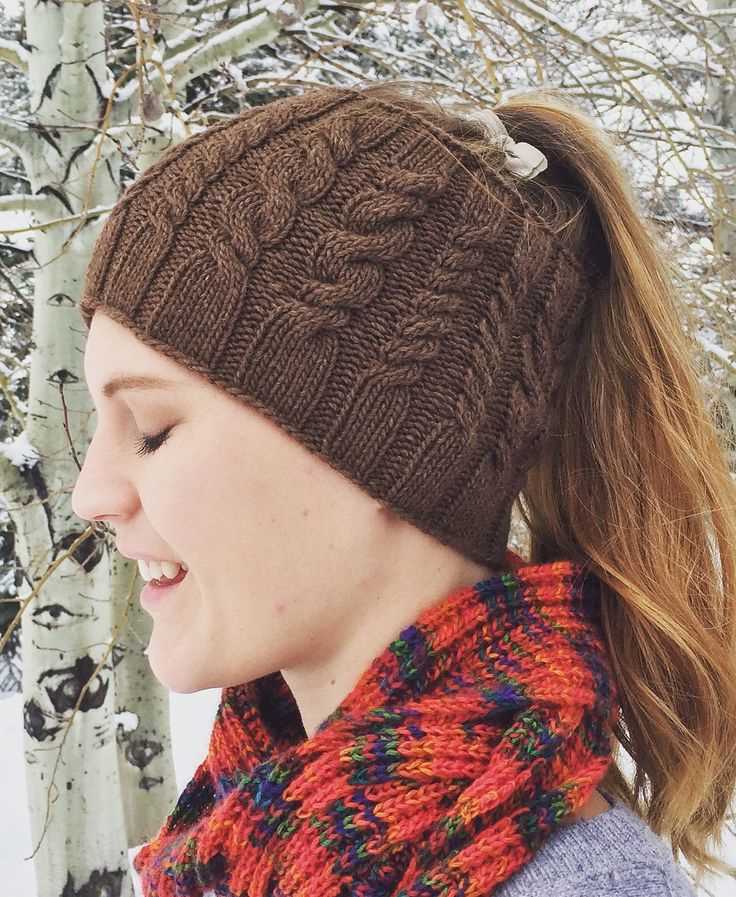 Free knitting pattern ponytail beanie