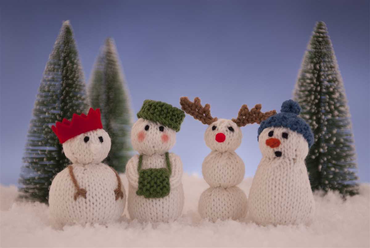 Snowman family knitting pattern