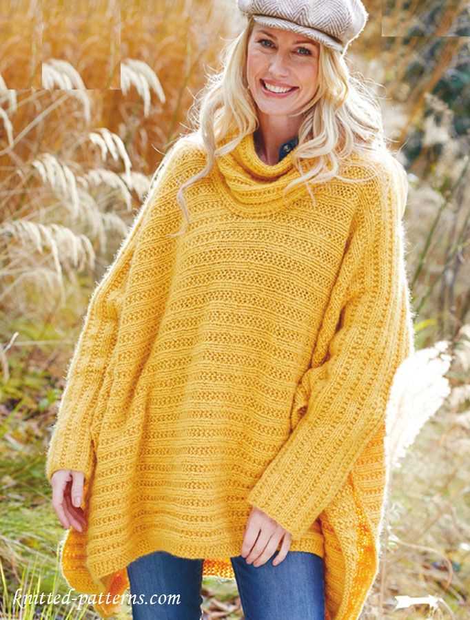 Poncho wrap knitting pattern