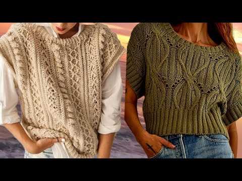 Knit patterns for vests in one piece