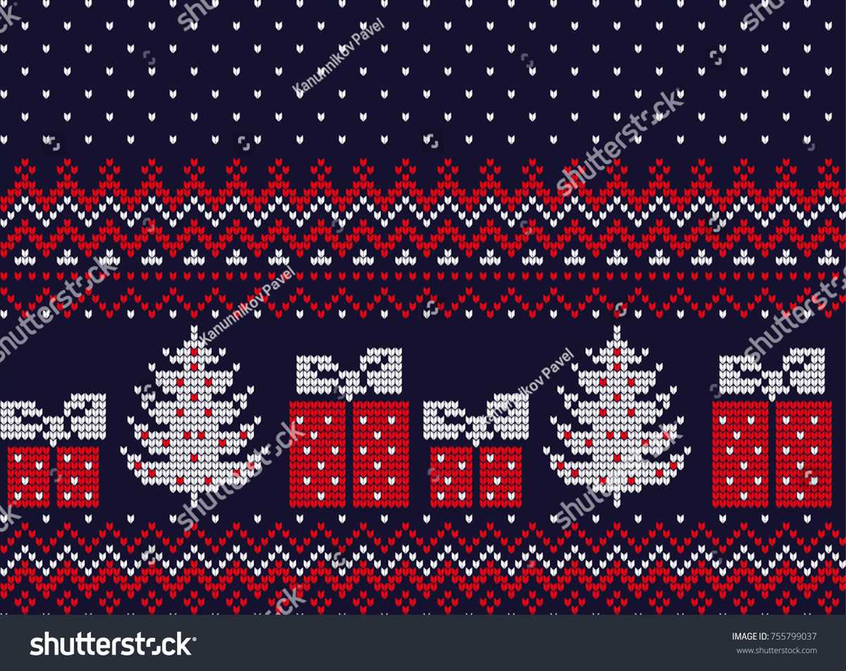 Ugly christmas sweater knit pattern