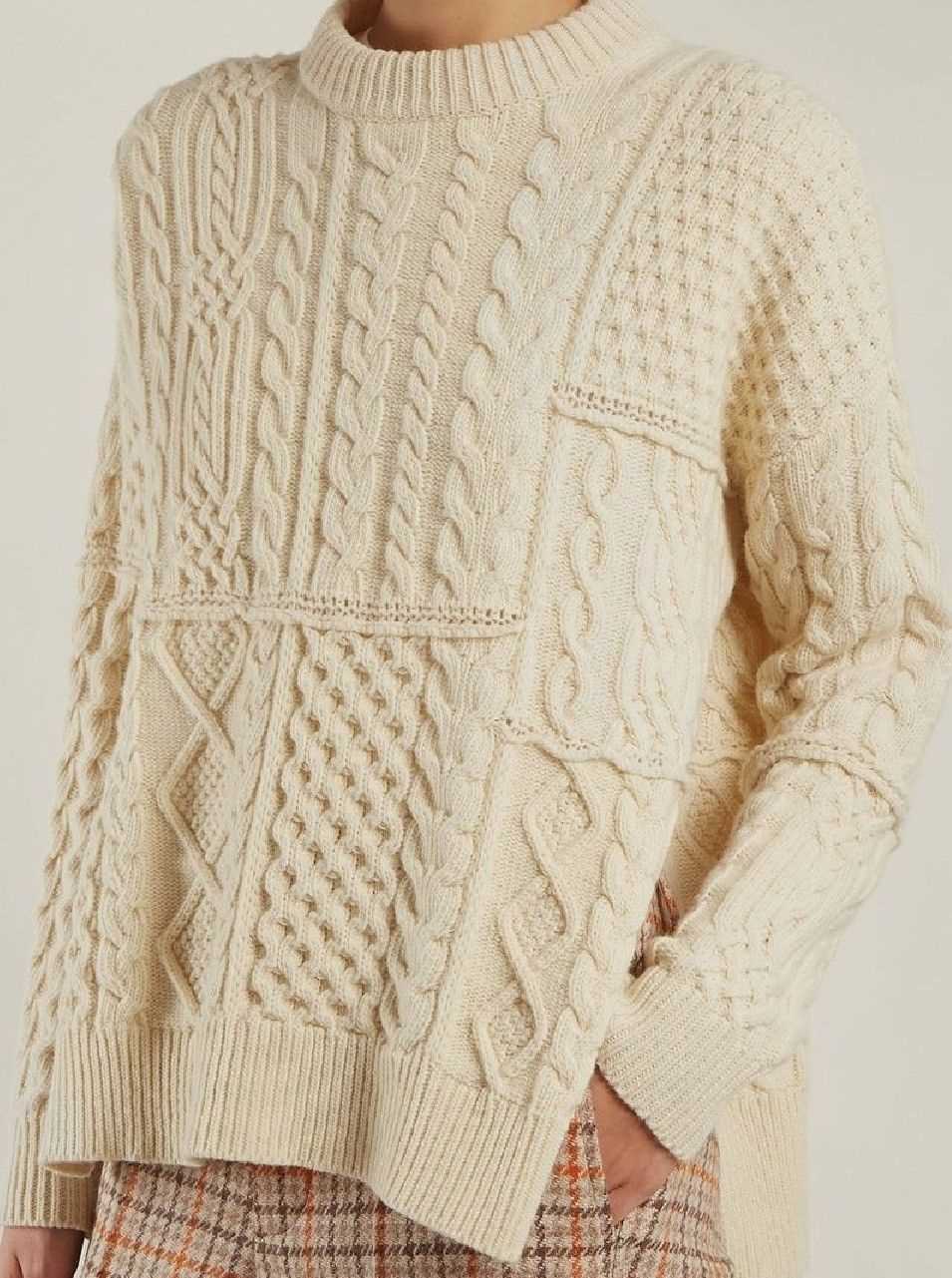 Cropped cable knit sweater pattern