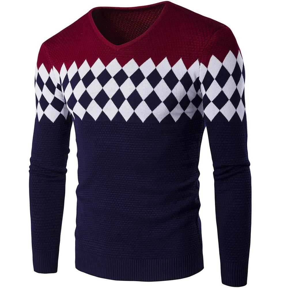 Mens argyle sweater knitting pattern