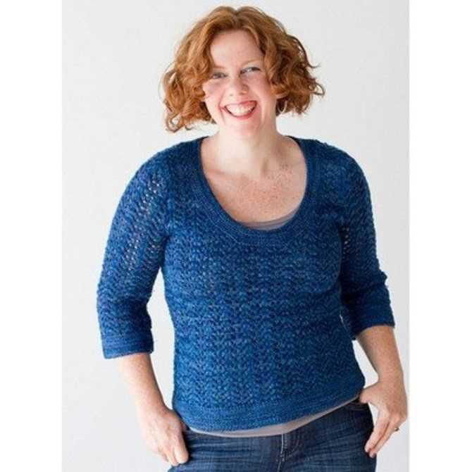 Scoop neck sweater knitting pattern