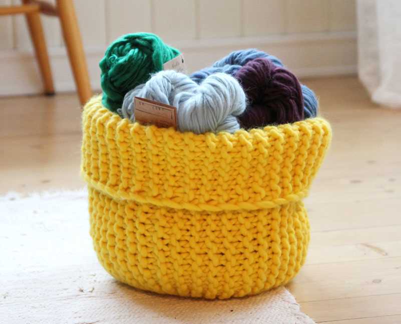 Knitted storage baskets free pattern