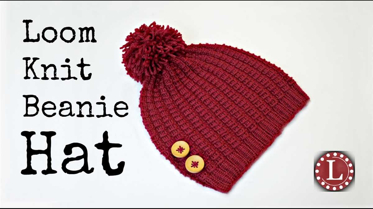 Loom knit hat with brim pattern