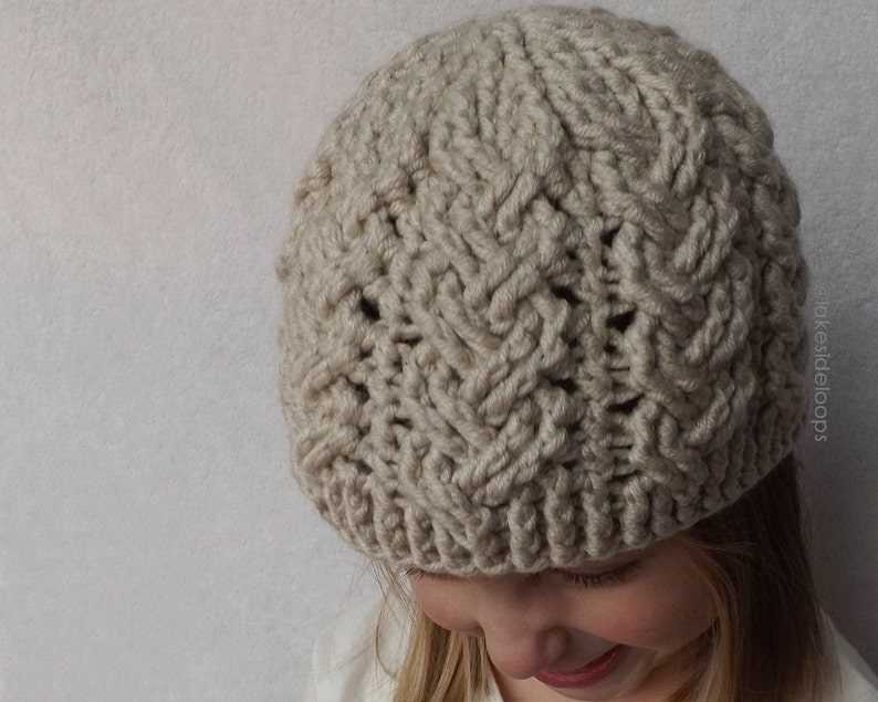 Easy cable knit hat pattern