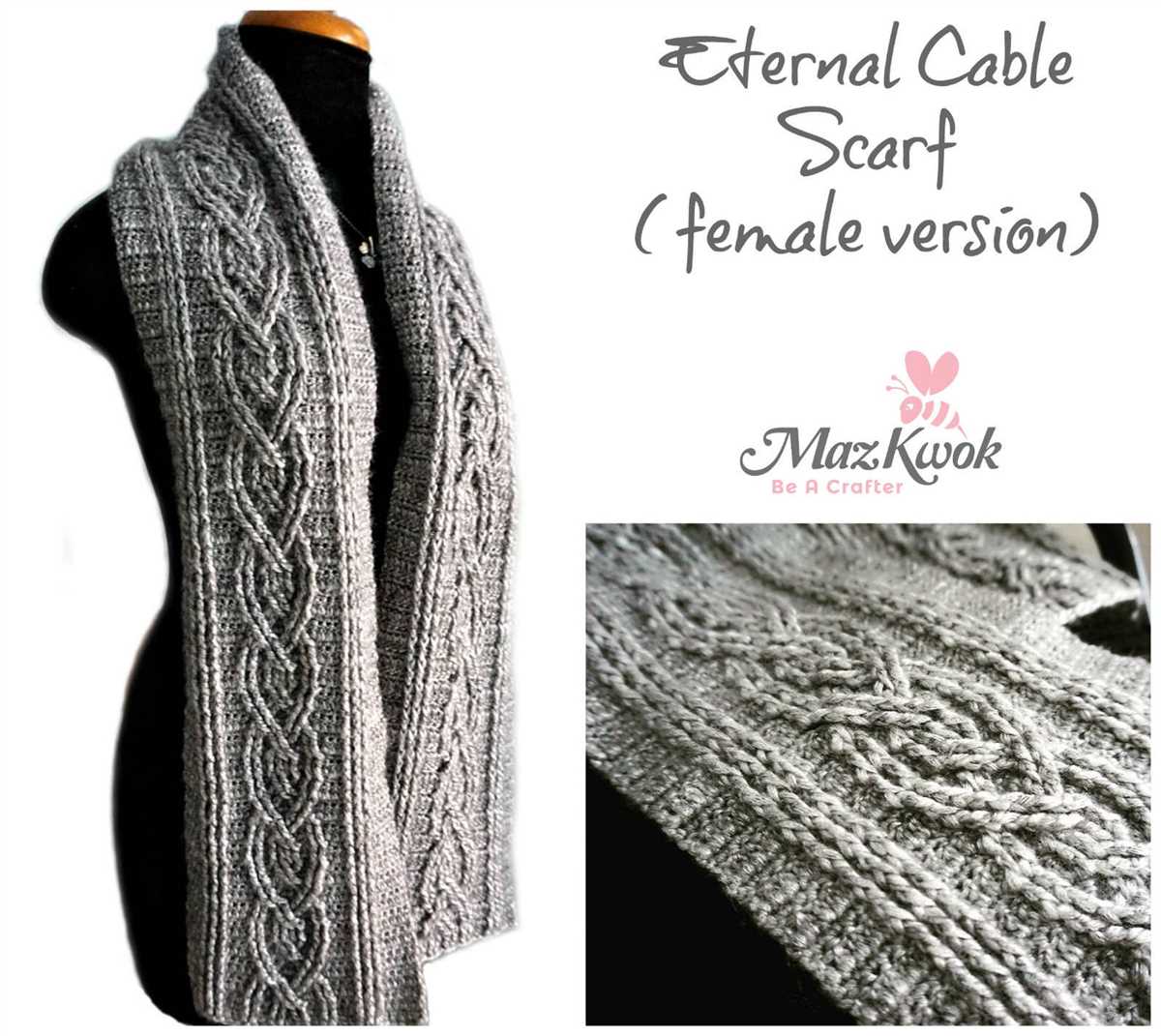 Easy cable scarf knitting pattern