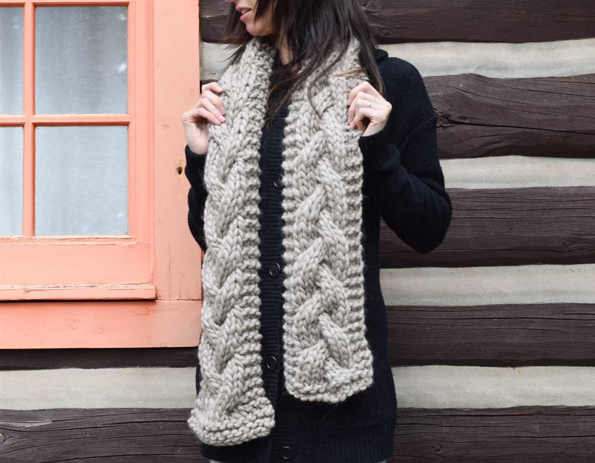 Easy chunky cable knit scarf pattern