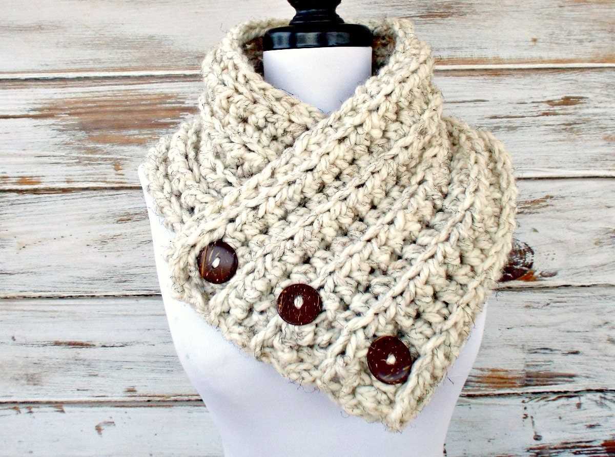 Easy cowl neck scarf knitting pattern