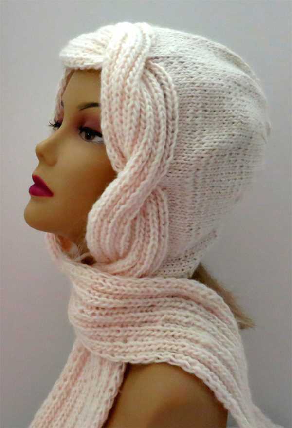 Easy hooded scarf free knitting pattern