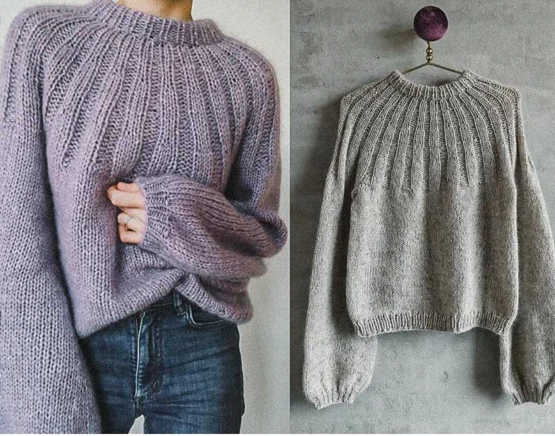 Easy knit sweater pattern in the round