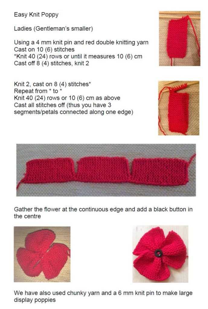 Easy knitted poppy patterns