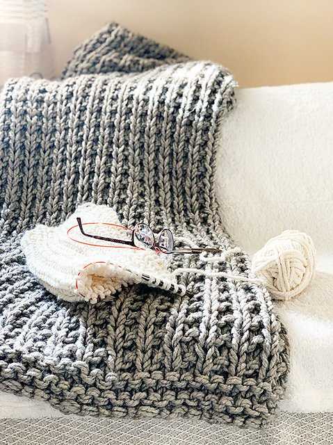 Easy knitting pattern for throw blanket