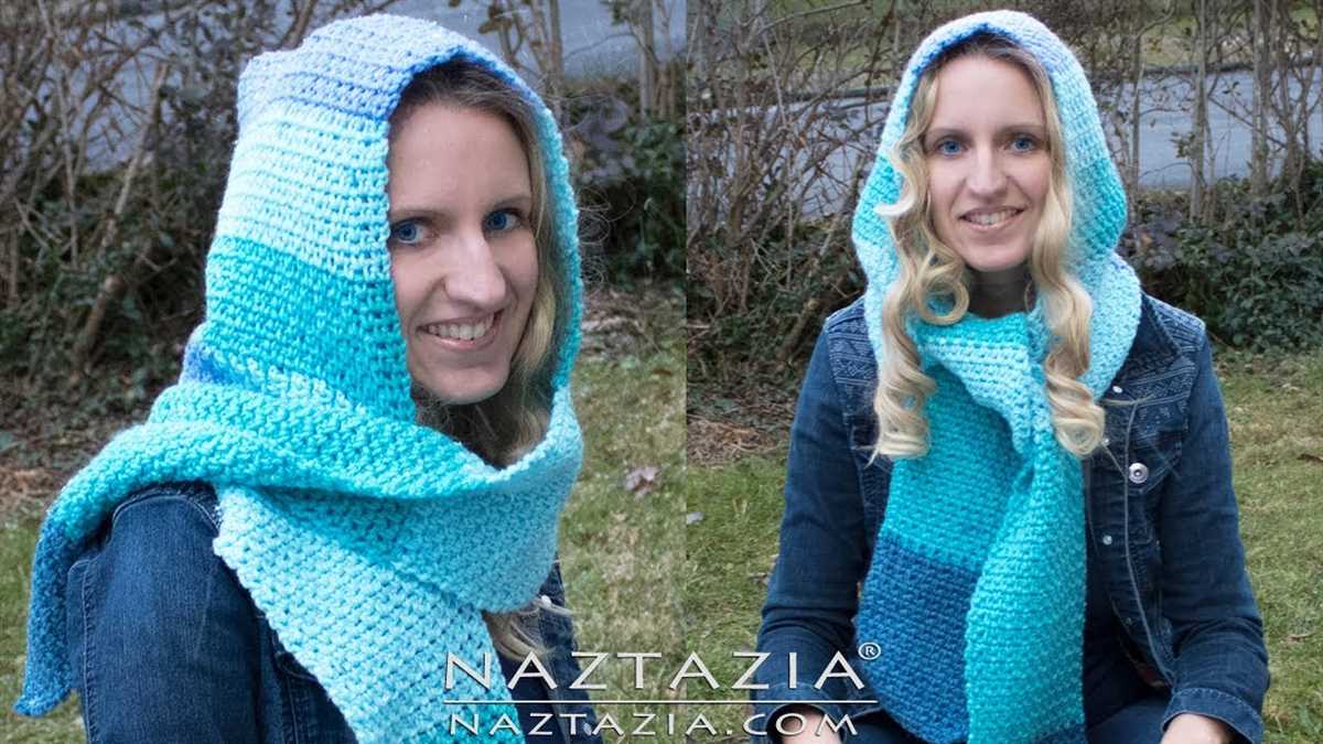 Easy hooded scarf free knitting pattern