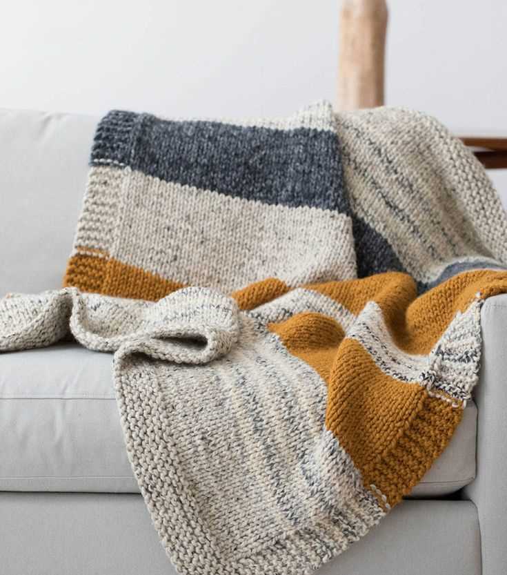 Easy striped knit blanket pattern