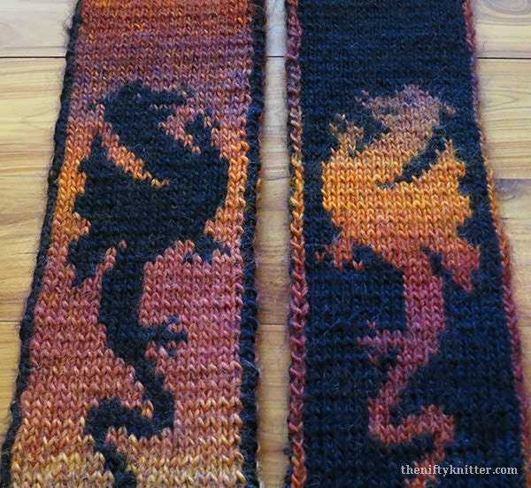 Fiery dragon scarf knitting pattern