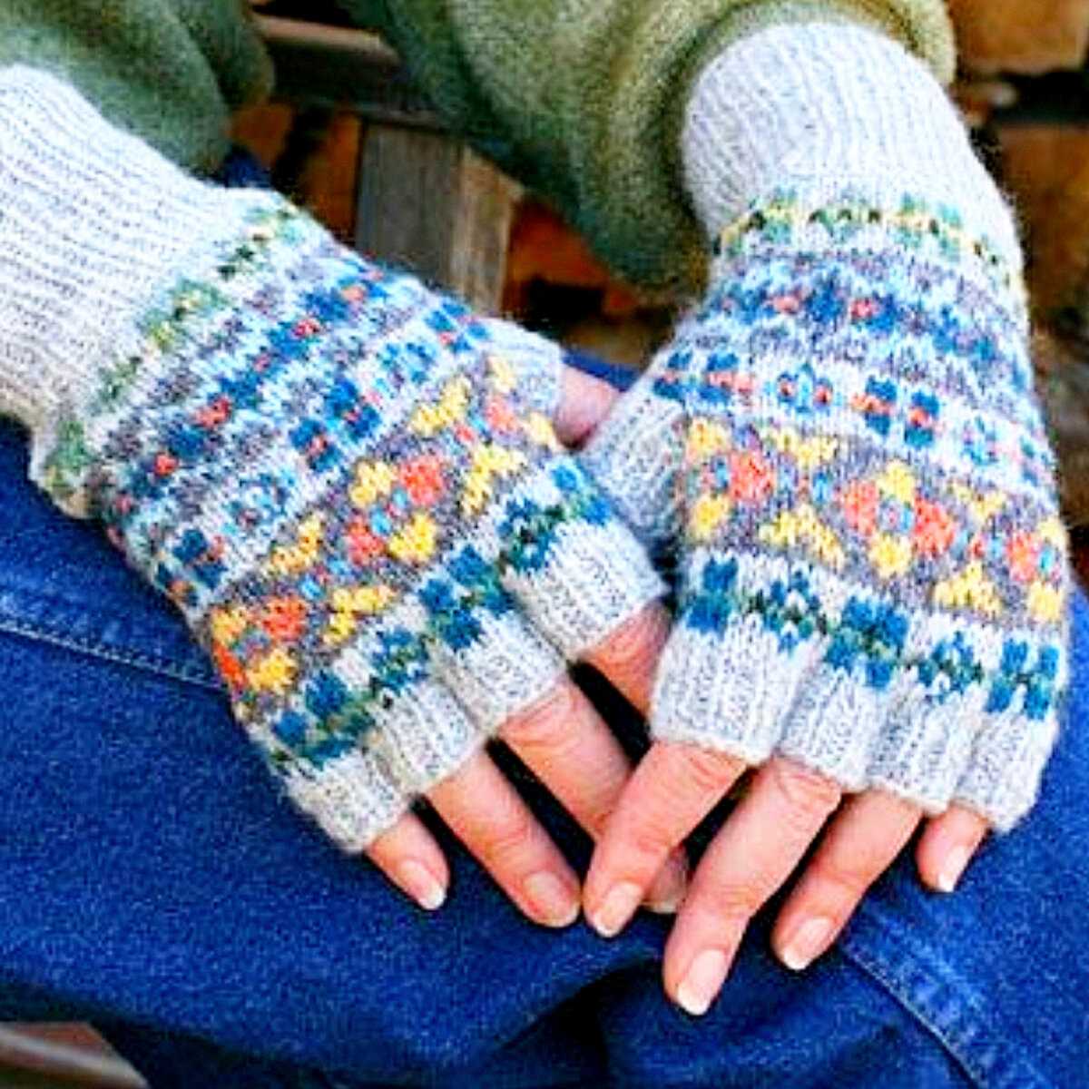 Fair isle gloves knitting pattern