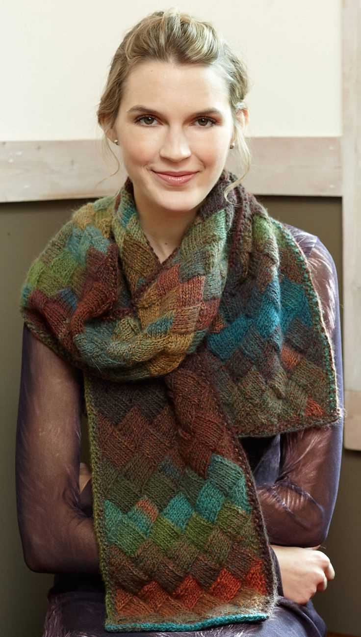 Entrelac scarf free knitting pattern