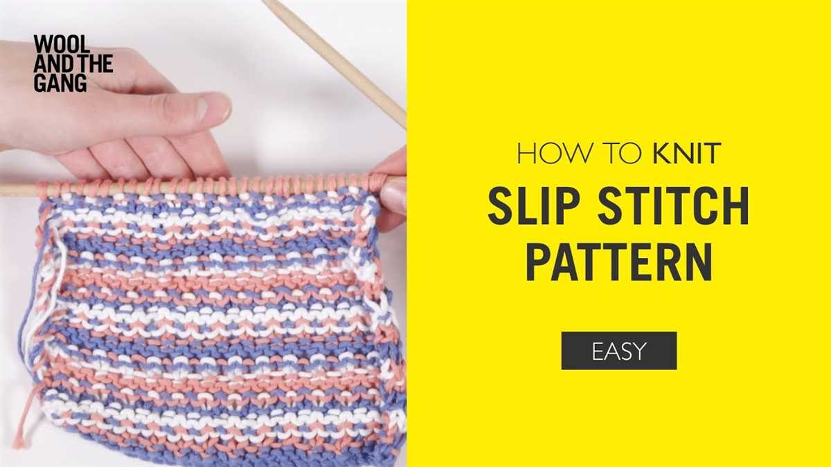 Knit slip stitch patterns