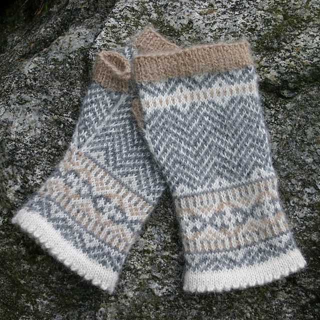 Fair isle gloves knitting pattern